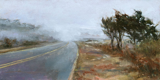 Painting (Plein Air) - 'Coastal Road November Fog'